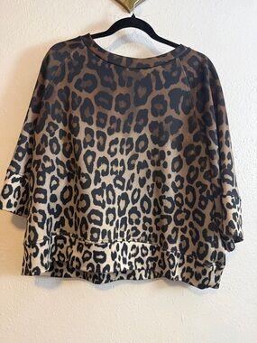 Leopard Print Relaxed Women's Top in Brown and Black